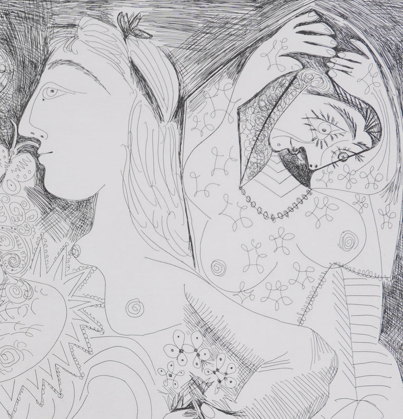Pablo PICASSO : Les 156, La Fête de la patronne, Gravure originale signée