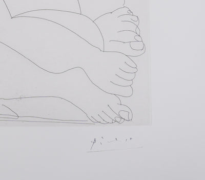 Pablo PICASSO : Les 156, La Maison Tellier. Filles entre elles. Degas sidéré, Gravure originale signée