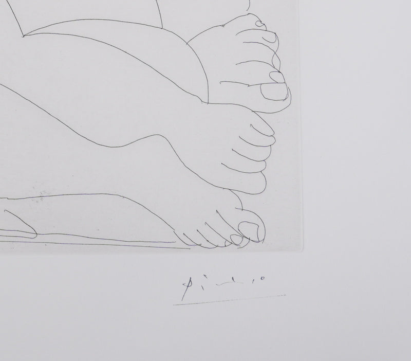 Pablo PICASSO : Les 156, La Maison Tellier. Filles entre elles. Degas sidéré, Gravure originale signée