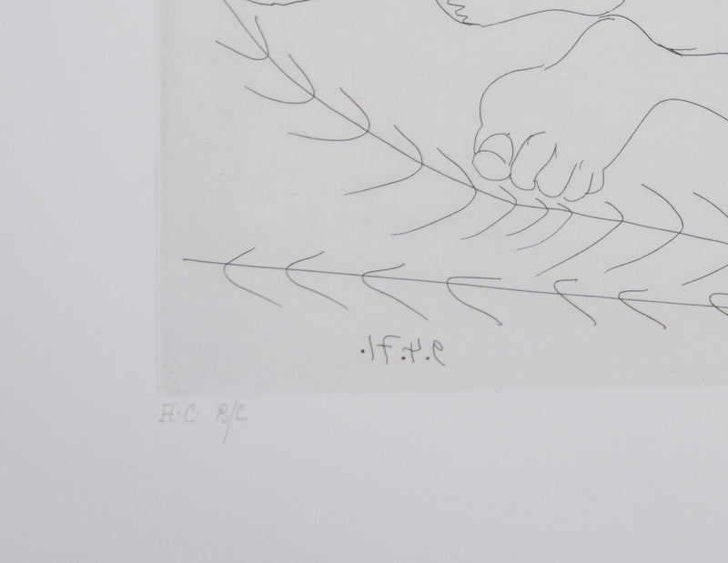 Pablo PICASSO : Les 156, La Maison Tellier. Filles entre elles. Degas sidéré, Gravure originale signée
