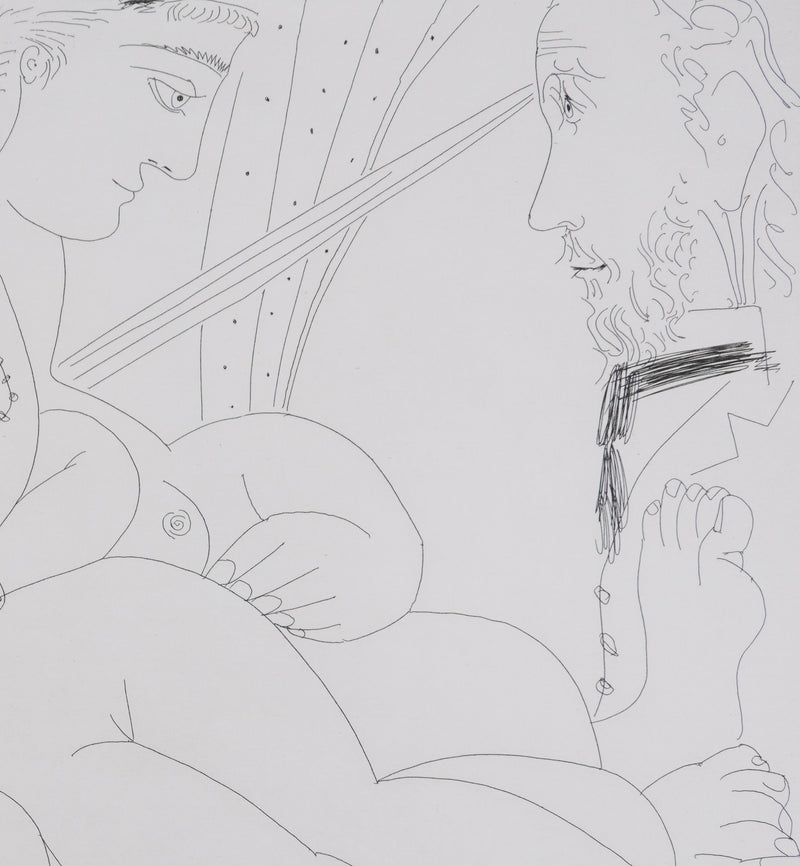 Pablo PICASSO : Les 156, La Maison Tellier. Filles entre elles. Degas sidéré, Gravure originale signée