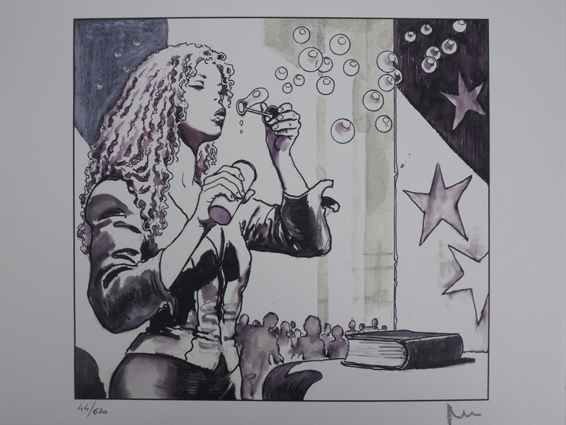 Milo MANARA : Bulles de savon, Lithographie originale signée