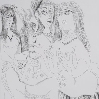 Pablo PICASSO : Les 156, La Fête de la patronne. Ces dames médisent…, Gravure originale signée