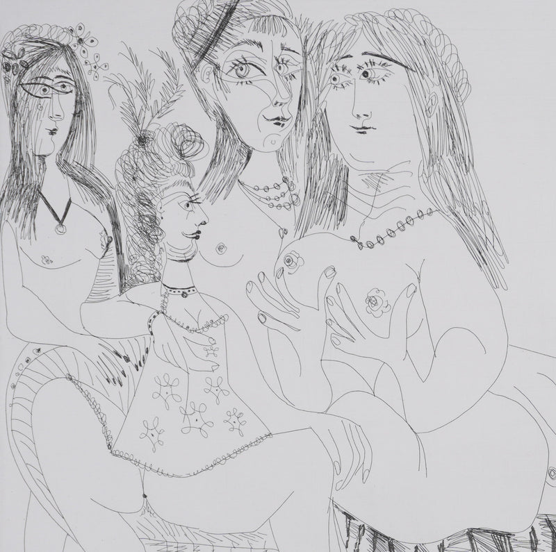 Pablo PICASSO : Les 156, La Fête de la patronne. Ces dames médisent…, Gravure originale signée