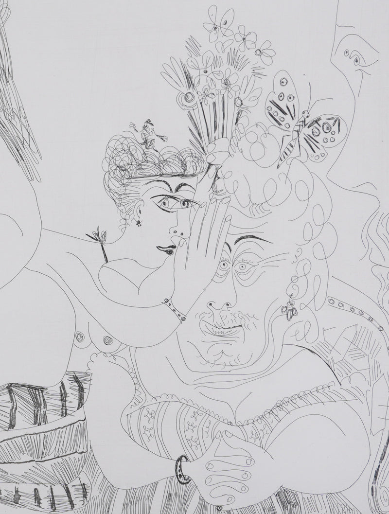 Pablo PICASSO : Les 156, La Fête de la patronne. Ces dames médisent…, Gravure originale signée