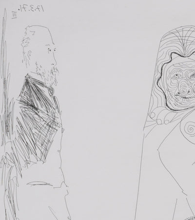 Pablo PICASSO : Les 156, Degas, Célestine et trois filles…, Gravure originale signée
