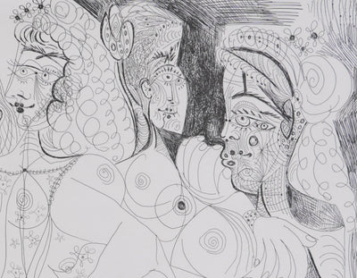 Pablo PICASSO : Les 156, Degas, Célestine et trois filles…, Gravure originale signée