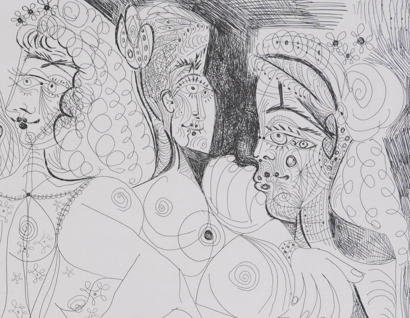 Pablo PICASSO : Les 156, Degas, Célestine et trois filles…, Gravure originale signée