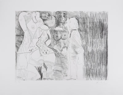 Pablo PICASSO : Les 156, Degas imaginant. Scène de séduction entre deux filles…, Gravure originale signée