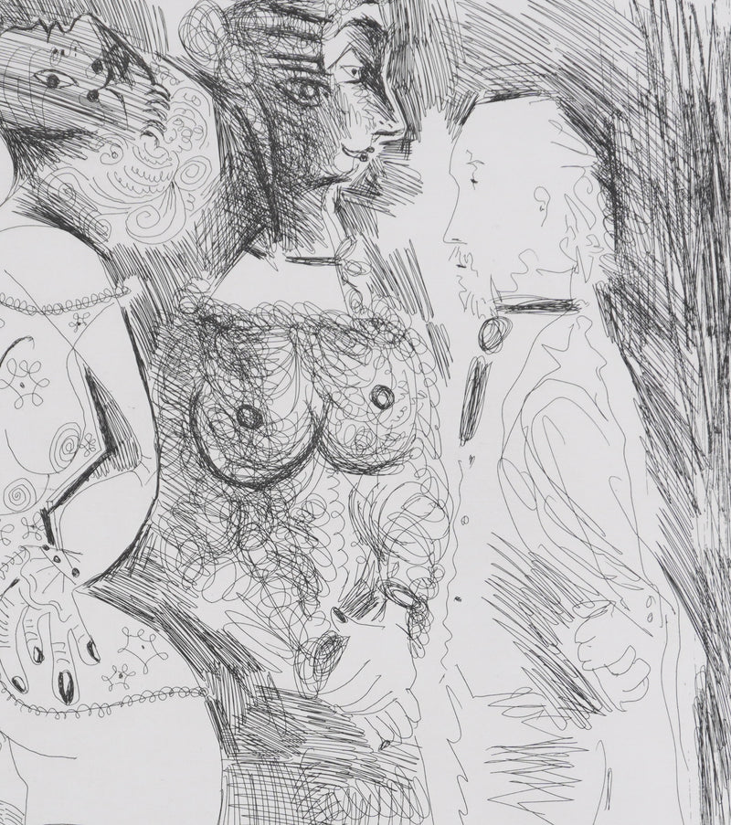 Pablo PICASSO : Les 156, Degas imaginant. Scène de séduction entre deux filles…, Gravure originale signée