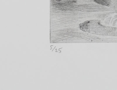 Camille COMBE :  Wilhelusplatz, Gravure originale signée