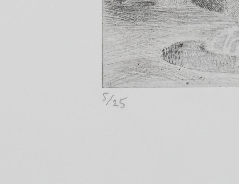 Camille COMBE :  Wilhelusplatz, Gravure originale signée