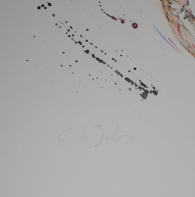 Claude LE BOUL : Le cycliste, Lithographie originale signée