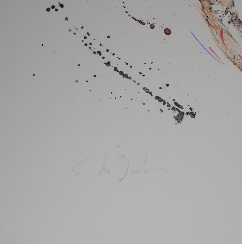 Claude LE BOUL : Le cycliste, Lithographie originale signée