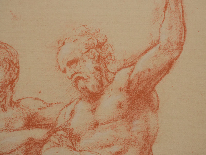 Antonio Allegri CORREGGIO : Deux apôtres aux putti, Lithographie