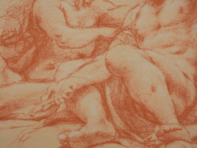 Antonio Allegri CORREGGIO : Deux apôtres aux putti, Lithographie