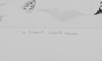 Camille COMBE : Le torrent chante encore, Gravure originale signée