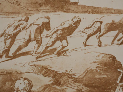 Giulio ROMANO : Les pécheurs retirant le filet, Lithographie