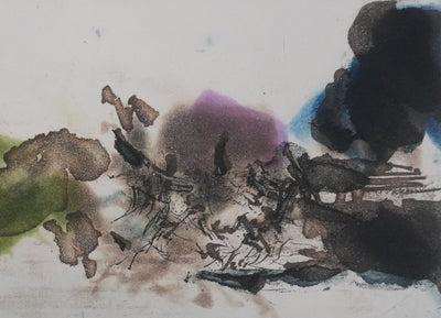 ZAO Wou-Ki : L'étang mouvementé, Gravure originale signée