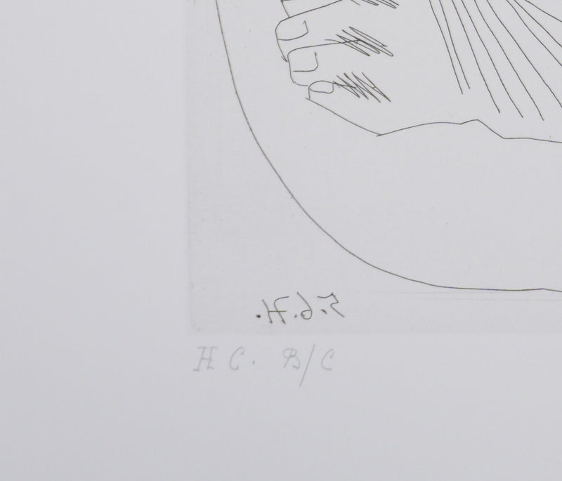 Pablo PICASSO : Les 156, Belle jeune femme à sa toilette rêvant…, Gravure originale signée