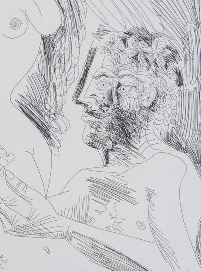 Pablo PICASSO : Les 156, Belle jeune femme à sa toilette rêvant…, Gravure originale signée