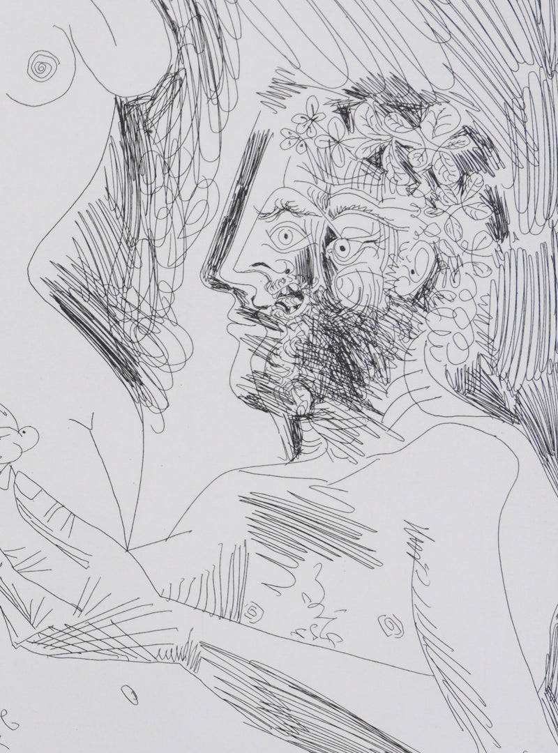 Pablo PICASSO : Les 156, Belle jeune femme à sa toilette rêvant…, Gravure originale signée