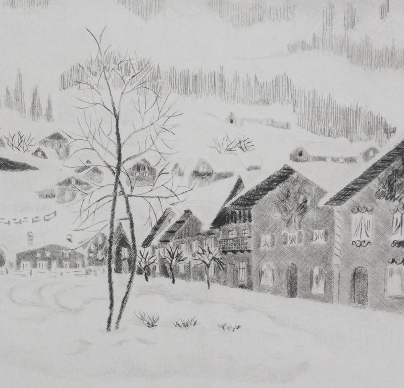 Camille COMBE : Crépuscule, Gravure originale signée