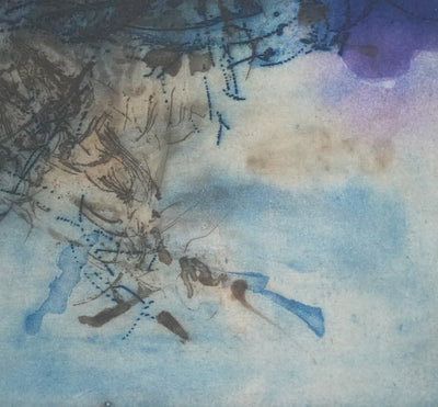 ZAO Wou-Ki : L'étang obscur, Gravure originale signée