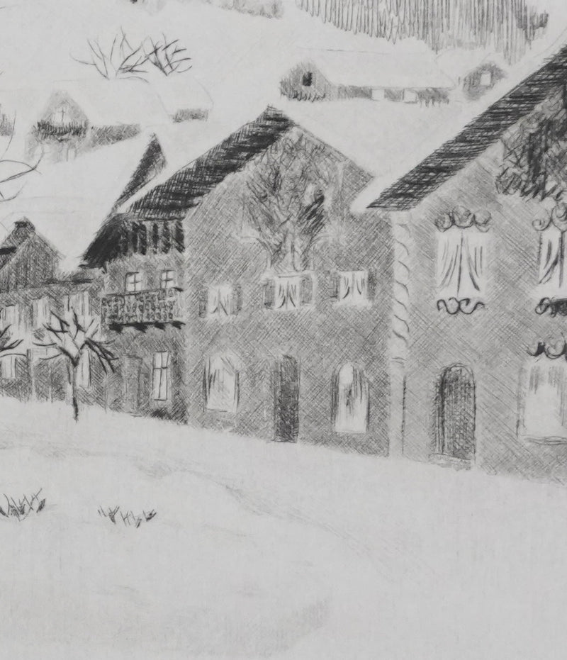 Camille COMBE : Crépuscule, Gravure originale signée