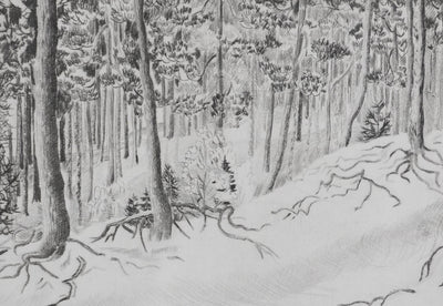 Camille COMBE : Sur un chemin de sable blond, Gravure originale signée
