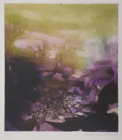 ZAO Wou-Ki : Tempête, Gravure originale signée