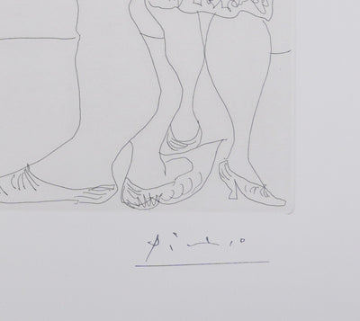 Pablo PICASSO : Les 156, Degas chez les filles. Première apparition de Degas, Gravure originale signée