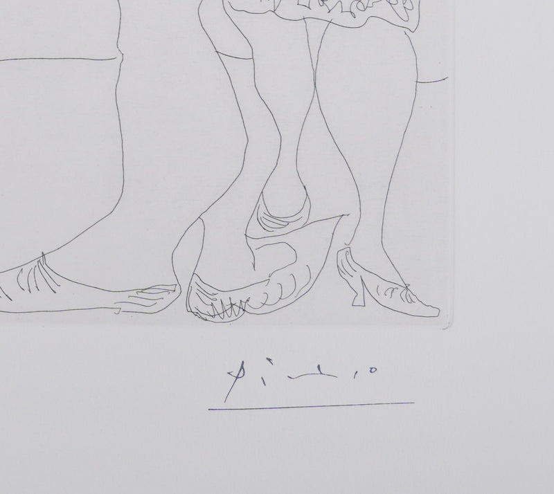 Pablo PICASSO : Les 156, Degas chez les filles. Première apparition de Degas, Gravure originale signée