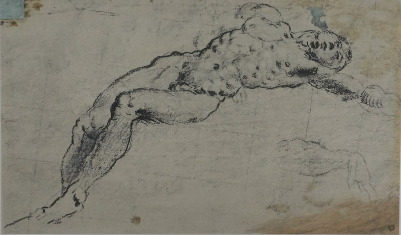 Jacopo TINTORETTO : Nu masculin allongé, Lithographie