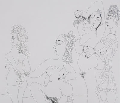 Pablo PICASSO : Les 156, Degas chez les filles. Première apparition de Degas, Gravure originale signée