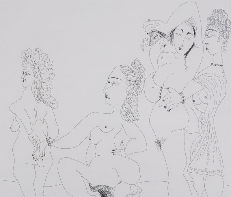 Pablo PICASSO : Les 156, Degas chez les filles. Première apparition de Degas, Gravure originale signée