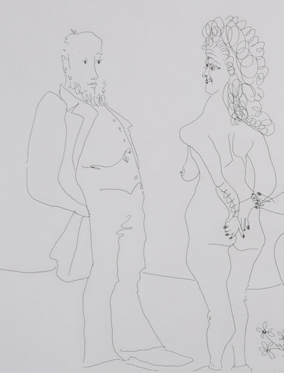 Pablo PICASSO : Les 156, Degas chez les filles. Première apparition de Degas, Gravure originale signée