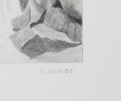 Camille COMBE : La cascade, Gravure originale signée