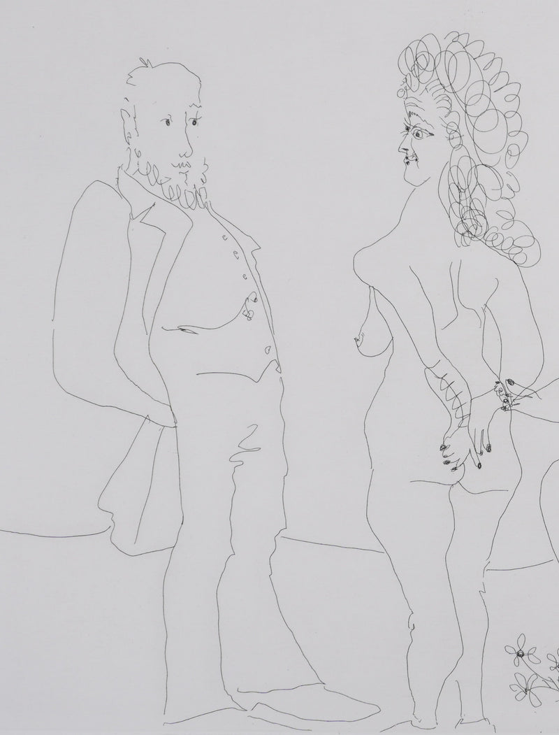Pablo PICASSO : Les 156, Degas chez les filles. Première apparition de Degas, Gravure originale signée