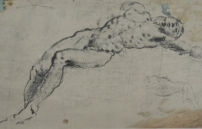 Jacopo TINTORETTO : Nu masculin allongé, Lithographie