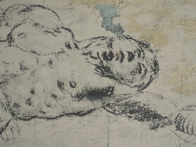 Jacopo TINTORETTO : Nu masculin allongé, Lithographie