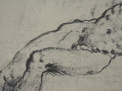 Jacopo TINTORETTO : Nu masculin allongé, Lithographie