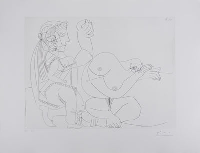 Pablo PICASSO : Les 156, Femme aux trois profils…, Gravure originale signée