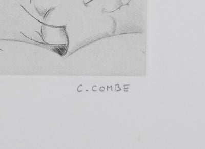 Camille COMBE : Les fantaisies de la neige, Gravure originale signée