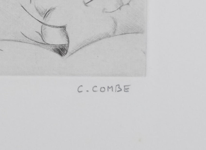 Camille COMBE : Les fantaisies de la neige, Gravure originale signée