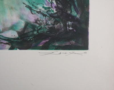 ZAO Wou-Ki : Au fond de l'étang, Gravure originale signée