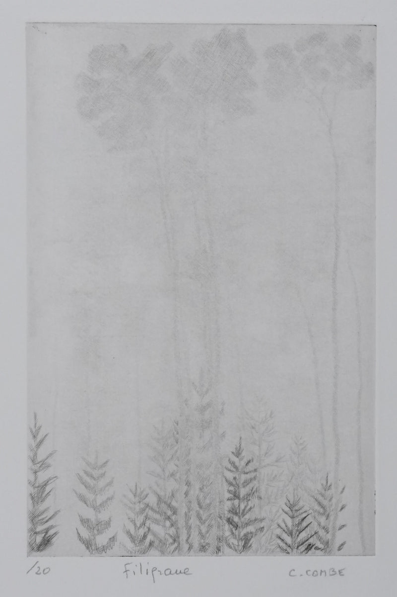 Camille COMBE : Filigrane, Gravure originale signée