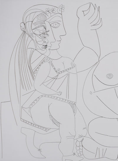 Pablo PICASSO : Les 156, Femme aux trois profils…, Gravure originale signée