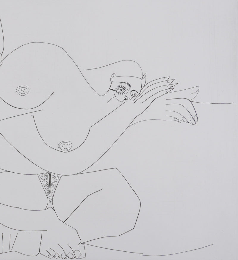 Pablo PICASSO : Les 156, Femme aux trois profils…, Gravure originale signée
