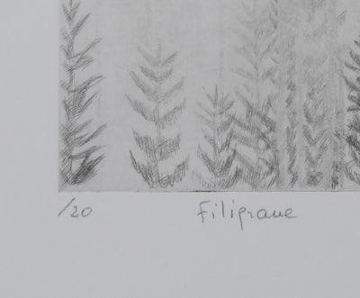 Camille COMBE : Filigrane, Gravure originale signée